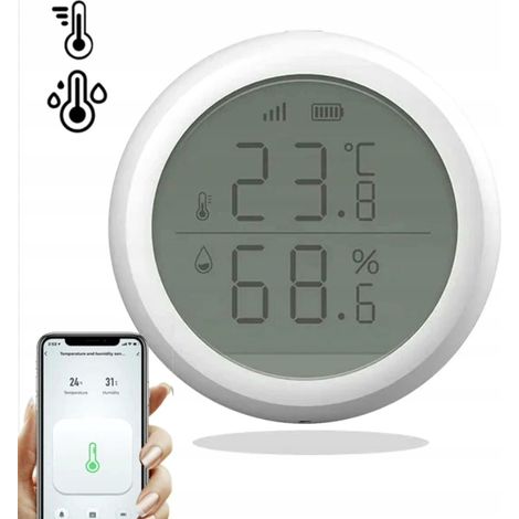 Display rotondo Sensore di temperatura e umidità ZIGBEE LCD (gateway necessario) (1/5)