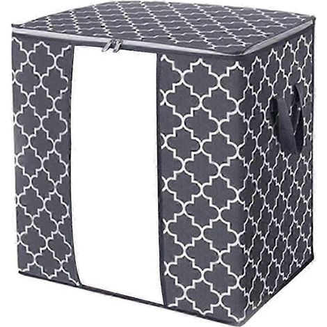 Sac de rangement pour vêtements, couette et literie avec fermeture éclair-Gray 63x45x36cm A