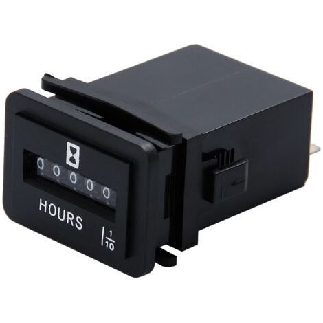 JR-HM001 Mechanischer Betriebsstundenzähler Rechteckiger Betriebsstundenzähler für 6-80V DC-Stromversorgungsgeräte wie z. B. Golfwagen (1/5)
