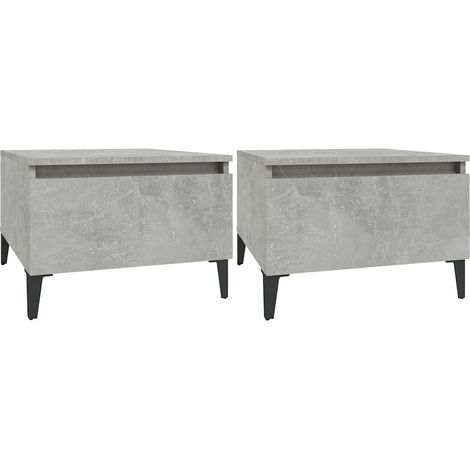 Maison Exclusive - Mesas auxiliares 2 uds contrachapada gris horm (1/5)