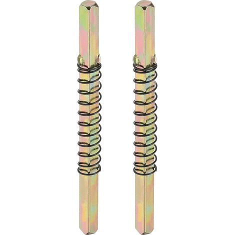 Axe de Bouton de Porte Carré 85x5mm, 2 Pcs Barre de Broche de Poignée de Porte en Acier au Carbone, avec Ressort de Limite, pour Plupart des Boutons de Porte à Mortaise, Doré (1/5)