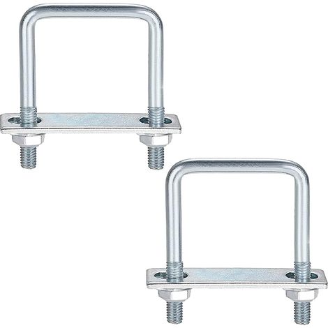Boulons en U Carre M8 95 x 120 mm U-Bolts en Acier Inoxydable avec Écrou Plaque de Cadre et Rondelle U-Boulons Pour Fixation de Tuyaux et Remorquage de Voitures/Bateaux 2 Pièces (95 x 120 mm) (1/5)