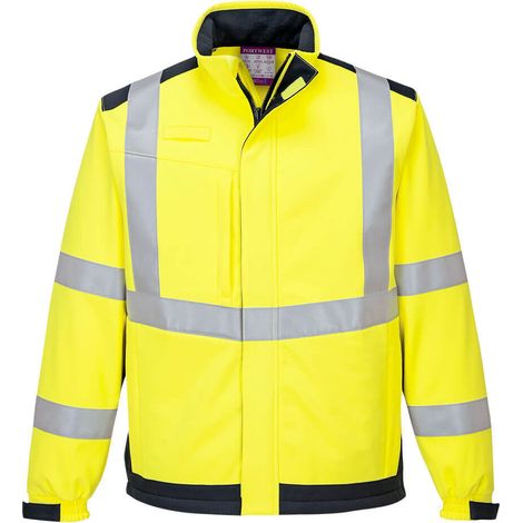 veste softshell modaflame multi norme arc électrique couleur : Jaune/Marine taille M - PORTWEST