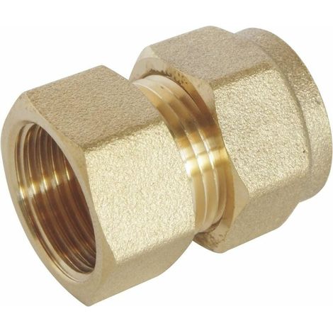 Straight compression fitting (screw-on) for Ø12 pipe - Female 15/21 (1/2'') Allows you to connect a Ø12 diameter pipe by simply screwing it (2 flat wrenches are sufficient) (1/3)