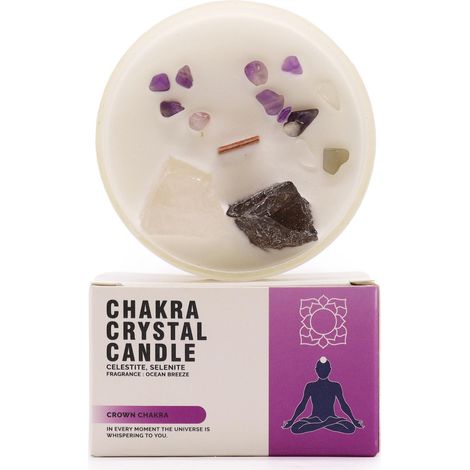 Bougies en cristal de chakra - Chakra de la Couronne- Vendu par 1 (1/4)