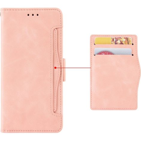 Funda tipo libro para LG Velvet, con ranura para tarjetas, color rosa. (1/5)