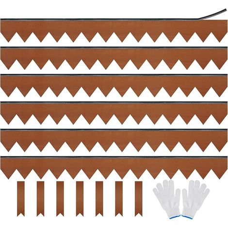 Steel Lawn Edging Adhesive Strip 1m W x 14cm H Brown Powder Coated Landscape Edging Garden Divider 7 Clips K649B04 (1/5)