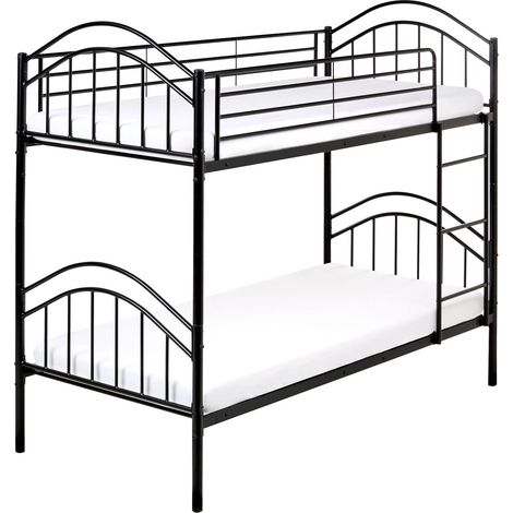 Hochbett Metall CHARTRES 90 x 200 cm Schwarz (1/5)