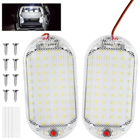 2 Stück 48-LED-Lichtleiste (12 V, 10 W) für den Innenbereich, mit Ein-/Ausschalter, 800 lm, weiße Lichtleiste für LKW/Wohnmobil (1/5)