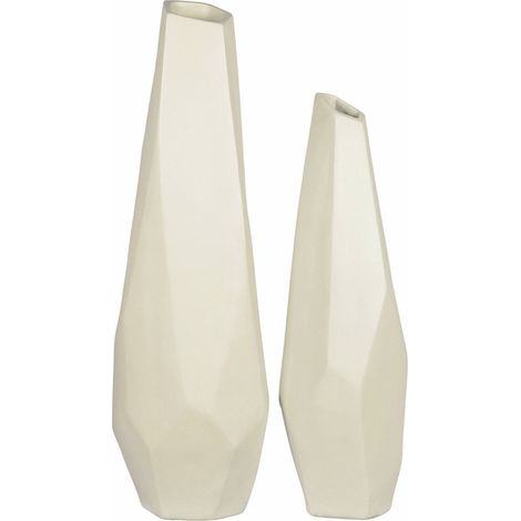 Vase décoratif beige en terracotta style contemporain - beige naturel mat (1/3)