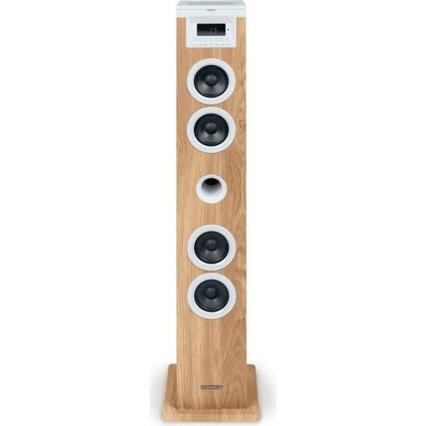 Thomson – Tour haut-parleur Bluetooth 60W – Lecteur CD, USB, SD, Radio FM – Télécommande incluse – Alimentation 230V