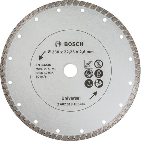 Disque de coupe diamant Turbo, diamètre : 230 mm (1/4)