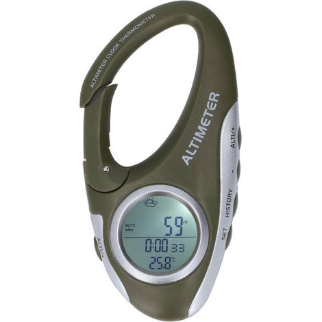Baromètre altimètre thermomètre multifonction pour escalade et camping – Prévisions météo – Rétroéclairage – Enregistrement historique altitude (1/4)