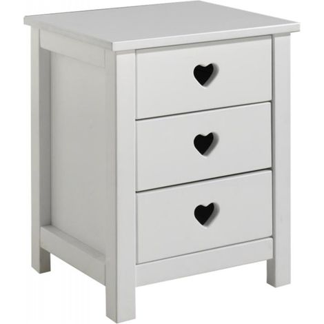 Table de Chevet Enfant "Amori" 50cm Blanc (1/5)