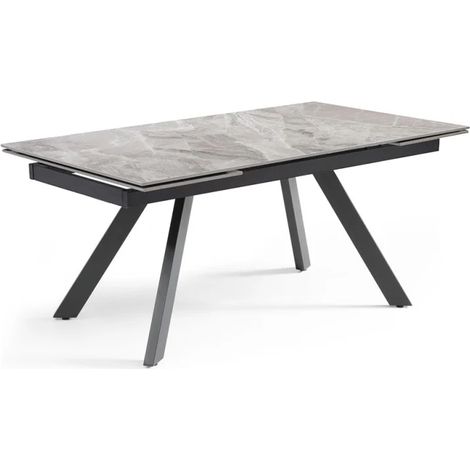Table extensible 180/260 cm céramique marbré laqué pieds inclinés - DAKOTA 08 (1/5)