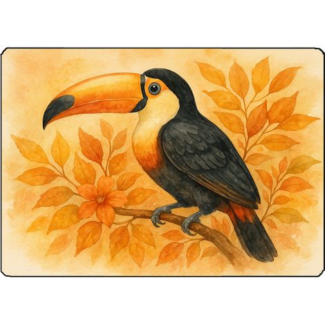 Planche à découper verre toucan en automne 28,5 x 20 cm (1/2)