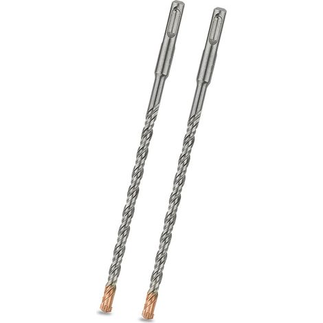 Foret SDS Plus 8mm x 200mm x 2pcs, Idéal pour Percer Dans le Béton, Brique, Pierre, Maçonnerie - 4 pointes en carbure, Accessoire Marteau Burineur (1/5)