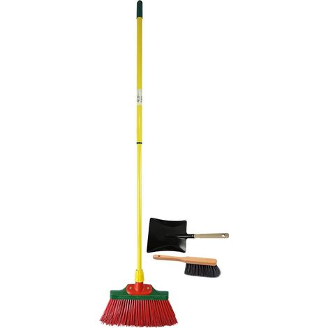 Balai à griffes 30 cm bois manche + pelle crin cheval