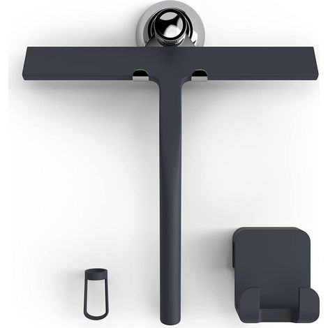 Barre de douche avec support à ventouse - 22,5 cm noir - fenêtre (1/5)