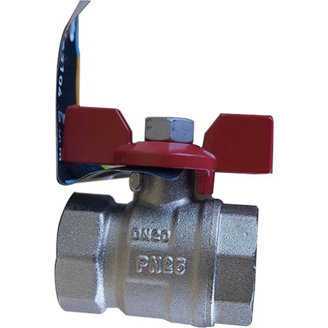 Vanne à sphère PN25 NILE ACS Manette Papillon rouge Femelle/Femelle 3/4" (20/27) - Arco