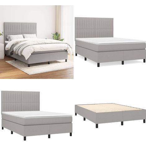 Boxspringbett mit Matratze Hellgrau 140x200 cm Stoff - Boxspringbett - Doppelbett - Bettenrahmen - Schlafsystem - Matratze - Home & Living (1/5)