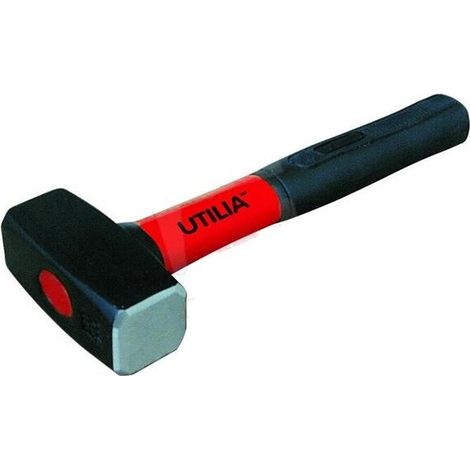 Mazzetta martello muratore gr 1250 mazzuolo manico fibra di vetro 1250 utilia (1/2)
