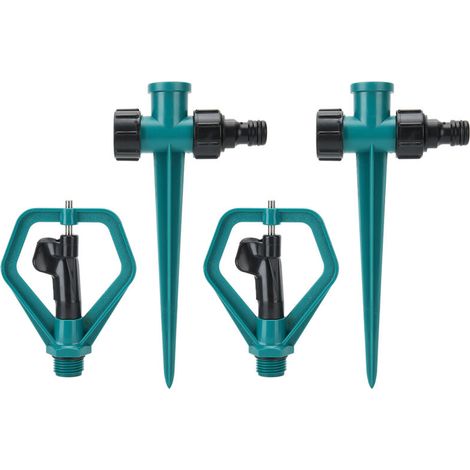 Crezuo 360° drehbare automatische Rasensprenger, Gartenbewässerungszubehör, 2er-Set