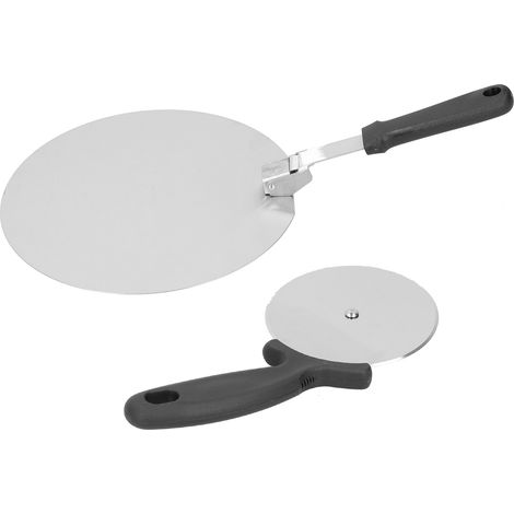 Pelle à pizza pliable en acier inoxydable, spatule, outil de service et de cuisson pour le fromage, 25 cm (10 pouces). (1/5)