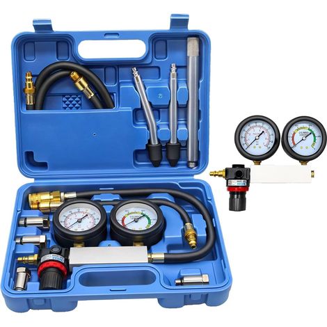 TU-21 Petrol Engine Leak Test Kit Dual Pressure Test Pressure and Dispersion Speed with Extension Rod 0-100 PSI 0-7 Bar (1/5)