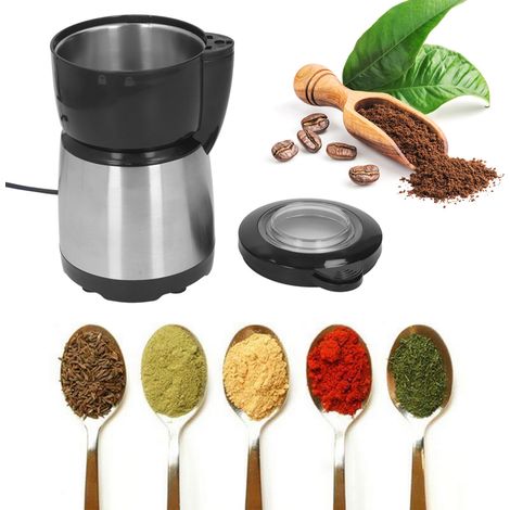Moulin à café électrique 200W pour moudre les grains de café, les épices, etc., avec lames en acier inoxydable, norme européenne 220V. (1/5)