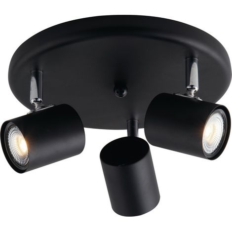 Fan Europe Zero - Foco de techo triple de techo, negro, GU10