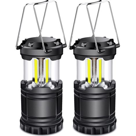 [NEVER USED] LED Camping Lantern, 350 lm, Portable Camping Lamp with Metal Handles, for Tent, Camping, Hiking, Fishing, Cave, etc., 2 Pack [Energy Class A+]