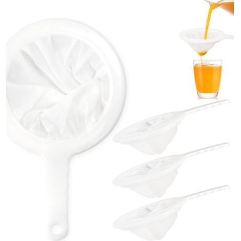 Lot de 4 passoires à jus à mailles fines - Blanc - 100/200/300/400 mesh - Filtre en nylon (1/5)