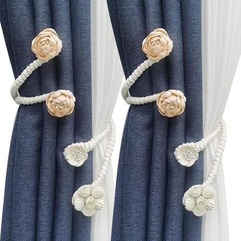 intrecciati, fermatende, fermatende fatti a mano, fermatende floreali Boho, fermatende floreali carini, corda decorativa per (1/5)