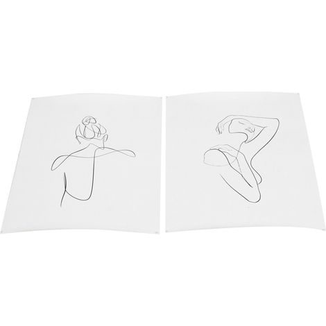 2 Tableaux Toile Sans Cadre Illustration Abstraite Minimaliste Décor Murale Salon Moderne (1/5)