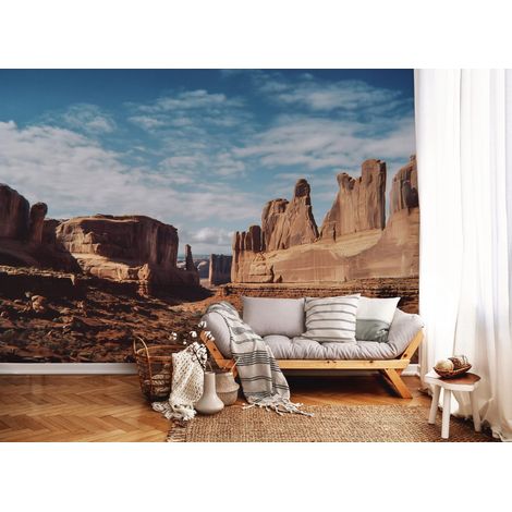 Fototapete Canyon Natur Felsen 3D-Optik, für Wohnzimmer und Schlafzimmer, 150 x 105 cm – Komplettset inkl. Kleister & Anleitung (1/5)