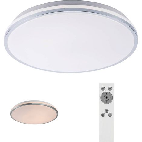 Plafoniera Linden Chrome Bianco LED 50W L: 7.5 cm B: 49cm H: 7.5 cm Ø49cm dimmerabile con telecomando (1/5)
