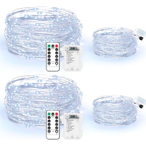 16 pièces 3M couleur LED Guirlande électrique, étanche à l'eau pour le bricolage, fête, lumières d'ambiance, décoration intérieure et extérieure, 4 pièces carrées + 12 pièces plates