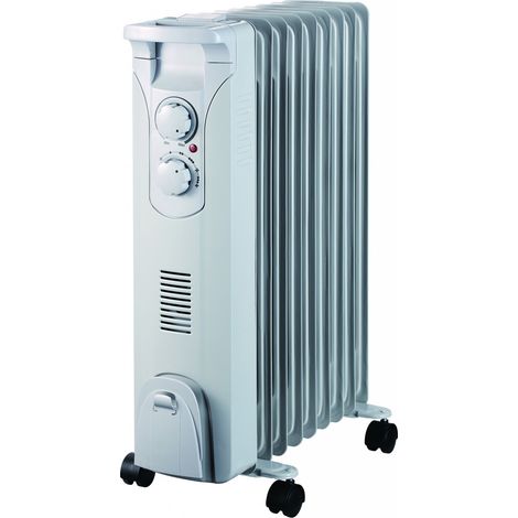 Radiador de aceite DEDRA de 2000 W con ventilador, 9 aletas y termostato.
