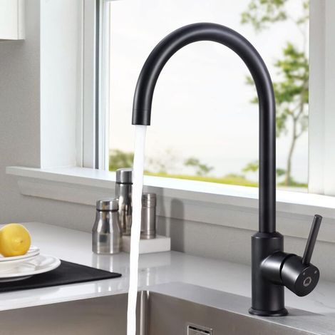 Rubinetto miscelatore da cucina con 2 getti, miscelatore monocomando, doccetta a doppia funzione, girevole a 360°, acqua calda e fredda disponibili, ottone cromato. (1/4)