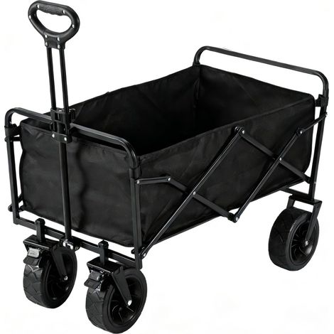 Chariot de Transport Pliable 4 Roues - Capacité 150kg - Roues 360° Tout Terrain - Poignée Réglable - pour Camping, Courses, Jardin, Plage - Compact et Léger (1/5)