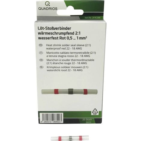 QUADRIOS 2011C399 PROLONGATEUR 0.5 MM² 1 MM² ENTIÈREMENT ISOLÉ ROUGE 20 PC(S) (1/3)