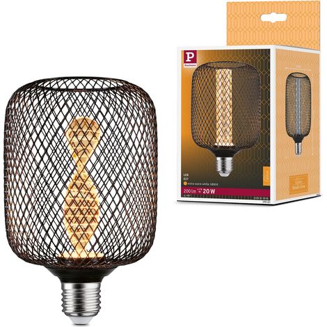 29083 Metallic Glow Edition Standard 230V ampoule LED cylindre E27 Spiral 4,2W 200lm 100mm Noir Métal 1800K (1/5)