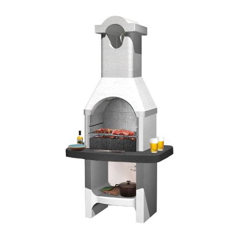 Sarom – Barbecue charbon Muratura Torquay LM 88 x 58 x H 177,1 cm – Foyer avec grille chromée 45,5 x 33 cm – Fonctionnement à charbon – Poids 248 kg