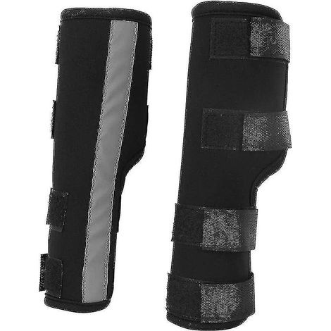 Protection pour pattes avant de chien, genouillères et coudières avec sangles réfléchissantes (Noir M) - ya01 (1/5)
