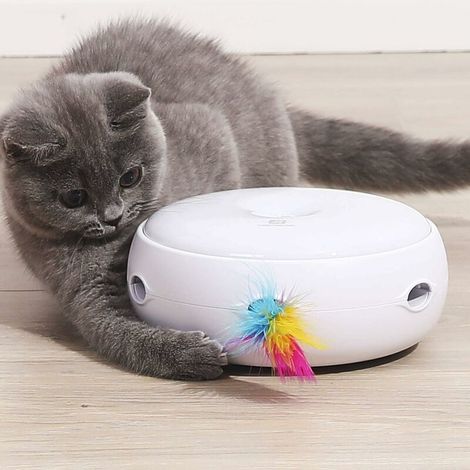 Smart Cat Toy for Feathered Cat, 2020 Upgraded Version Interactive Kitten Toy, 3 Modes Electronic Toy Automatic Work Random Interesting Stimulator -Batteries Included (1/5)