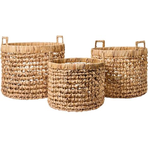 Set 3 ceste tonde a trama intrecciata con manici Homemade