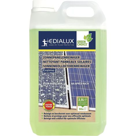 Nettoyant pour panneaux solaires Enzimo 2,5l – Nettoyage efficace des surfaces photovoltaïques – Élimine salissures et dépôts – Formule concentrée – Edialux (1/5)