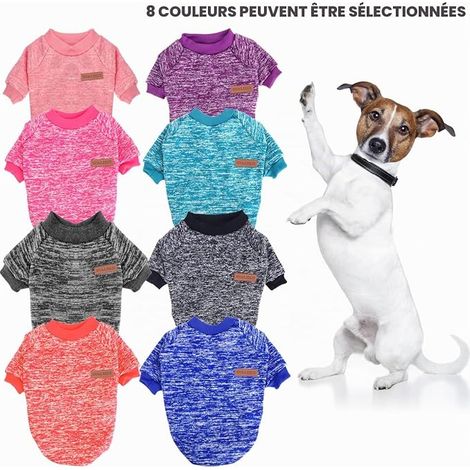 Pull Chien Petite Taille Pull-Overs pour Chiens Sweat pour Chien Pull pour Chihuahua, Texture Douce, élastique Facile à Porter, Couleurs Vives (Gris) (1/4)