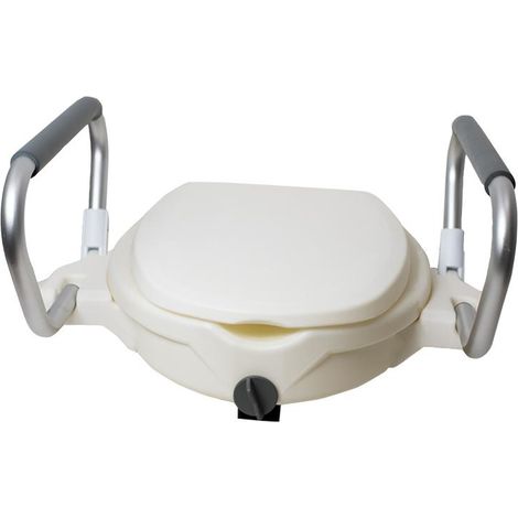 Sanitec Elevador de WC Adulto Con Tapa y Asas - Adaptador Universal - Altura 15 cm
